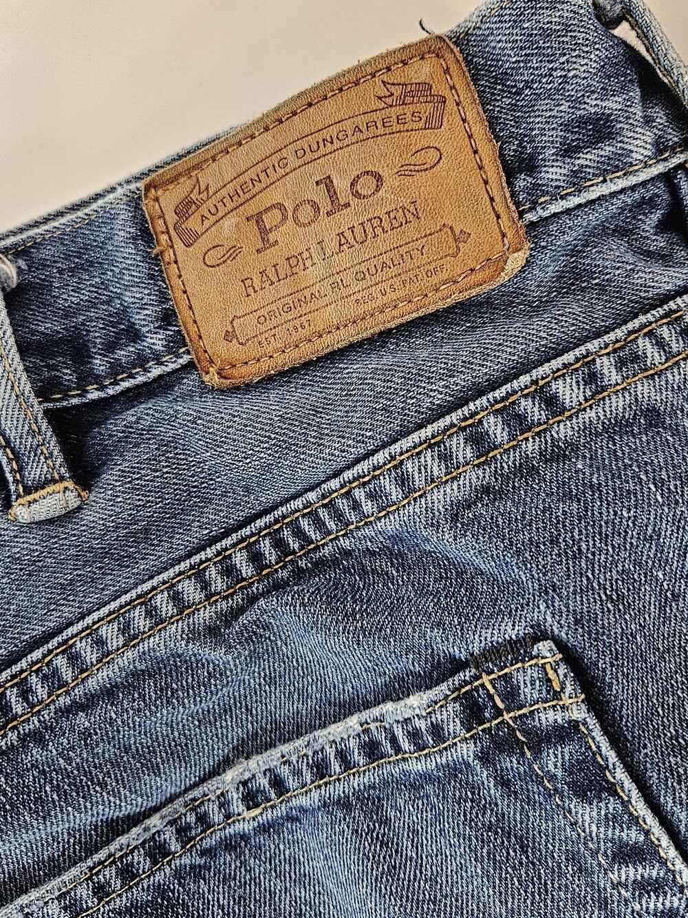 Polo Ralph Lauren Jeans Mens Size 50Bx30 Blue Straight Leg Denim Big
